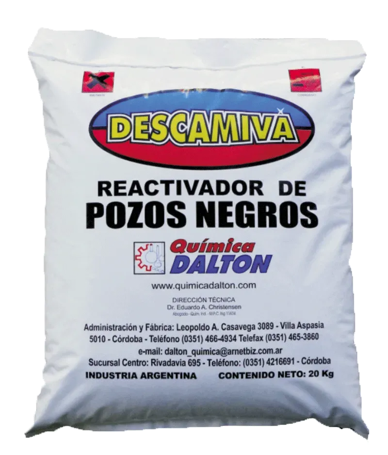 Bolsa de Descamiva reactivador de pozos negros de 20 kg
